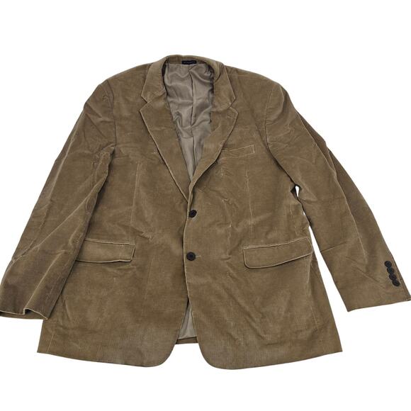 Stafford Classic Fit Tan Corduroy Sports Coat Blazer Jacket Two-Button Men's 46L - Picture 1 of 10